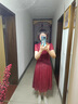 勤記結(jié)婚媽媽穿的禮服連衣裙小個子改良旗袍年輕款高端婚禮喜服 紅色 L [適合106-115斤] 曬單實拍圖