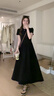 GARNUO黑色連衣裙子女夏季茶歇法式氣質(zhì)赫本風(fēng)小個(gè)子高級感收腰顯瘦長(cháng)裙 黑色【短袖長(cháng)款】 S 【80-100斤】 曬單實(shí)拍圖
