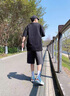百鵲亭 美式潮牌oversize純棉短袖t恤男夏季寬松休閑重磅半袖潮流打底衫 深灰色 XL （120斤-140斤） 曬單實(shí)拍圖