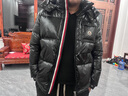 鴨鴨（YAYA）羽絨服女短款冬季新款高端黑金連帽冬裝加厚面包服羽絨保暖外套XB 曜石黑 L 曬單實(shí)拍圖