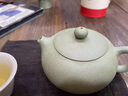 洛湘宜興紫砂壺名家純手工泡茶壺辦公家用原礦豆青砂紫砂茶壺高端送禮 扁西施壺 210cc 曬單實(shí)拍圖