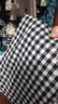 毓欣錦棉麻格子半身裙女夏寬松顯瘦遮跨a字裙松緊腰中長(cháng)款百搭大擺裙子 黑白 大碼均碼【建議100-180斤】 曬單實(shí)拍圖