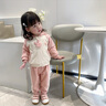 幼歌（YOUGE） 寶寶卡通造型感衛(wèi)衣套裝嬰幼兒可愛萌趣連帽上衣褲子潮 粉色衛(wèi)衣 90 cm 曬單實拍圖