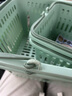 小幫手超市購物籃手提籃子家用加厚塑料蔬菜框便利店商場(chǎng)買(mǎi)菜籃子收納筐 抹茶綠中號 曬單實(shí)拍圖