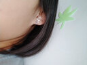 億博（YB）女士耳釘2024年新款潮天然寶石粉水晶芙蓉石925銀玫瑰金女款小兔 白金色一對【專柜禮盒】 曬單實(shí)拍圖