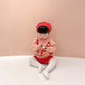 幼歌（YOUGE） 嬰幼兒清新水果提花毛衣套裝寶寶溫暖貝雷帽花苞短褲 粉晶紅草莓上衣 80cm 曬單實(shí)拍圖