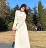RUIQIUER新中式連衣裙女春秋季新款女裝改良旗袍中國風上衣半身裙子套裝 兩件套 S 曬單實拍圖