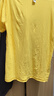 180G純棉圓領(lǐng)短袖t恤大歐碼寬松男女純色全棉空白休閑打底文化衫 黃色 L 建議140~160斤 曬單實(shí)拍圖