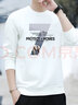 西域駱駝（VANCAMEL）衛衣男圓領(lǐng)秋季長(cháng)袖t恤男裝潮流學(xué)生寬松休閑打底衫 白色S L  曬單實(shí)拍圖