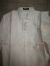 誠景亞麻襯衫男士純色外套白色長(cháng)袖修身韓版青少年小清新棉麻料襯衣I 白色 2XL 曬單實(shí)拍圖