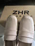 ZHR單鞋女純色中口粗跟女鞋通勤舒適軟底樂(lè )福鞋女 AH356 杏色 39 曬單實(shí)拍圖
