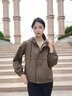 衣典零一（LEDIALYI）2023春秋季女裝新款時(shí)尚休閑中年小個(gè)子薄外套女短款開(kāi)衫夾克上衣 綠色 M （建議105斤內） 曬單實(shí)拍圖