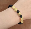中國(guó)黃金（CHINA GOLD）黃金貔貅手鏈男足金招財(cái)轉(zhuǎn)運(yùn)珠手繩七夕情人節(jié)禮物送爸爸男友 招財(cái)貔貅【小號(hào)-8mm金錢(qián)珠】約1.6g 曬單實(shí)拍圖