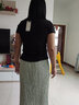 谷卓詩(shī) 圓領(lǐng)修身簡(jiǎn)約百搭純色短袖T恤女半袖2026夏裝新款 黑色 XL （115-125斤） 曬單實(shí)拍圖