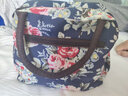 途尊（kingtrip）便當包媽咪包 手提包小布包七夕媽媽包 手拎津布飯盒袋帆布包女包 藍底紅玫瑰 曬單實(shí)拍圖