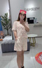 可茵（Keyin）小香風休閑褲女裝套裝2025夏季新款小個子法式氣質蕾絲刺繡短褲女 粉紅色 M 曬單實拍圖