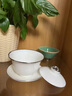 千絲家 羊脂玉瓷蓋碗茶杯套裝大小號功夫三才泡茶碗盞單個(gè)白瓷敬茶碗 金邊/行茶一蓋碗100ml 曬單實(shí)拍圖