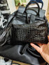 袋鼠輕奢品牌七夕真皮雙肩包女2024品牌媽媽牛皮軟皮包包潮流大容量旅 黑色 曬單實(shí)拍圖