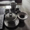 洛湘龍泉冰裂紋茶具套裝家用黑冰茶杯蓋碗整套泡茶器高端禮盒裝送禮 黑冰茶具套裝-蓮花蓋碗 曬單實(shí)拍圖