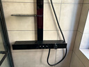 漢斯格雅（Hansgrohe）德國槍灰白色恒溫花灑全銅數顯置物架增壓鋼琴按鍵式淋浴套件 黑色雙置物架《恒溫數顯》 曬單實(shí)拍圖