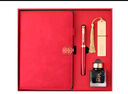 英雄（HERO）畢業(yè)禮品英雄鋼筆千里江山文創(chuàng)中國(guó)風(fēng)復(fù)古筆記本本子禮盒套裝送禮公司訂制logo免費(fèi)刻字教師節(jié)禮物 紅色-普通款筆記本套裝 曬單實(shí)拍圖