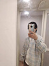 OEMG小香風(fēng)翻領(lǐng)外套男春秋季感藍色格子潮牌痞帥情侶裝寬松夾克 淺藍色 XL [建議125-140斤] 曬單實(shí)拍圖