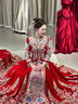 泰勒馬丁秀禾服新中式2025新款結(jié)婚禮服古裝嫁衣新娘敬酒服出閣服龍鳳褂 HF013絲絨 L 曬單實拍圖