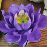東方泥土陶瓷紫色蓮花擺件 傳統(tǒng)手工工藝品中式禪意客廳裝飾花朵 D04-55B 帝王蓮（紫色 荷葉 中?。?曬單實拍圖