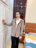 俞兆林媽媽秋裝外套女洋氣高貴2025新款格子上衣50歲春秋連帽中老年女裝 紫灰色【外套】 XL 建議115-130斤穿 曬單實(shí)拍圖