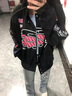 安初夏美式復古刺繡貼布賽車(chē)服春秋新款街頭嘻哈情侶機車(chē)服夾克外套男女 黑色 2XL 曬單實(shí)拍圖