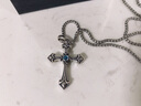 銘揚飾海 925銀十字架項鏈男士潮流時(shí)尚百搭托帕石寶石吊墜生日禮物送男友 曬單實(shí)拍圖