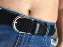 曼邦（MANBANG）曼邦帆布腰帶彈力編織皮帶男禮盒百搭針織高爾夫松緊褲帶不銹鋼扣 MBP9015銀扣-黑色松緊帶 105cm （適合腰圍2尺5-2尺6） 曬單實(shí)拍圖