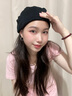 蘭蔓婭產(chǎn)后月子帽夏款孕婦出院月子睡帽空調房護腦門(mén)額頭防風(fēng)包頭發(fā)帶 純黑色 曬單實(shí)拍圖