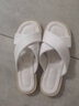 萊爾斯丹夏季新款時(shí)尚休閑舒適交叉帶平底平跟一字拖涼拖外穿女鞋12801 白色 WTK  37 曬單實(shí)拍圖