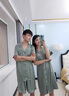 莫代爾2套價(jià) 情侶睡衣夏季冰絲短袖女睡裙薄款仿真絲綢家居服男套裝純色 2185 L 女+男L 曬單實(shí)拍圖