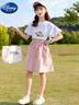 G.DUCKKIDS女童夏天裙子2025夏裝新款中大兒童夏季純棉半身裙套裝女孩連衣裙 粉色  150 適合136-147cm身高 曬單實拍圖