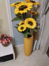 行湘 仿真向日葵假花绢花客厅落地摆放室内装饰 3支向日葵（9朵）+白条纹树脂花瓶 实拍图