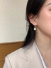 紀詩哲（GIEVSZHE）花朵珍珠耳環(huán)女百搭耳墜小眾高級感耳飾生日情人節(jié)禮物送女友老婆 淡水珍珠白金色【9-10mm】 曬單實拍圖