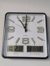 康巴丝（Compas）挂钟万年历温湿度钟表简约挂表客厅石英钟时钟C3073夜光黑白 37cm 实拍图