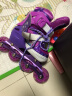 迪士尼（Disney）轮滑鞋儿童女闪光溜冰鞋女童男可调旱冰鞋滑冰鞋直排滑轮鞋套装 升级紫冰雪8闪+护具7件套+包 S码（平时鞋码24-27码） 实拍图