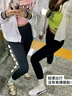 美螢鯊魚褲女外穿春秋瑜伽褲高腰收腹提臀顯瘦加絨打底褲無痕九分褲 顯瘦黑（9分褲）第二件半價 M（95-110斤） 曬單實拍圖