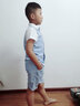 蘿卜唄唄兒童禮服男灰色西裝小孩演出走秀晚禮服鋼琴表演服高貴帥氣套裝春秋西裝燕尾服夏季 灰色三件套（外套+馬甲+褲子）配領(lǐng)結(jié) 90cm建議體重20-26斤 曬單實(shí)拍圖