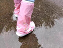 SooGree兒童雨褲套防打濕防臟耐穿幼兒卡通EVA親膚帶松緊防雨腳套雨鞋 GSW88661高筒雨褲藍色海豚一雙 曬單實(shí)拍圖