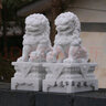 石獅子一對石雕漢白玉小號擺件家用看門中式庭院門口客廳裝飾 10.8厘米高一對(口無球款) 曬單實拍圖
