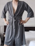 JIOESC浴袍睡衣夏季女五星級酒店居家服男士輕薄吸水成人情侶大碼睡袍 高級灰男款 3XL 【175-185CM，140-200斤】 曬單實拍圖