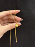 老鳳祥四葉草黃金項(xiàng)鏈女足金吊墜首飾七夕情人節(jié)禮物送女友老婆 足金四葉草吊墜+贈S925鏈 曬單實(shí)拍圖