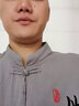 藍駿啟新款中國風男裝夏季套裝男套裝短袖t恤唐裝衣服薄款單套可選 佛字款-灰色【上衣+褲子】 套裝/兩件 2XL 130-145斤 曬單實拍圖
