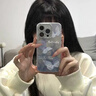鹿途者 DEERWALK水波紋藍色蝴蝶腕帶iPhone16手機殼適用蘋果14/15promax自帶鏡頭膜12硬殼11帶鏈條掛繩高級感小眾 水波紋藍色蝴蝶+滴膠手鏈 iPhone 15 曬單實拍圖