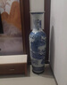 鎏銘陶瓷器大號落地花瓶青花瓷山水圖中式酒店客廳裝飾擺件插花 46cm青花山水一個 送底座 曬單實拍圖
