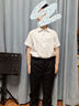 衣諾坊兒童六一演出服男生校服班服禮服背帶褲套裝 短袖長(zhǎng)褲 160碼 曬單實(shí)拍圖